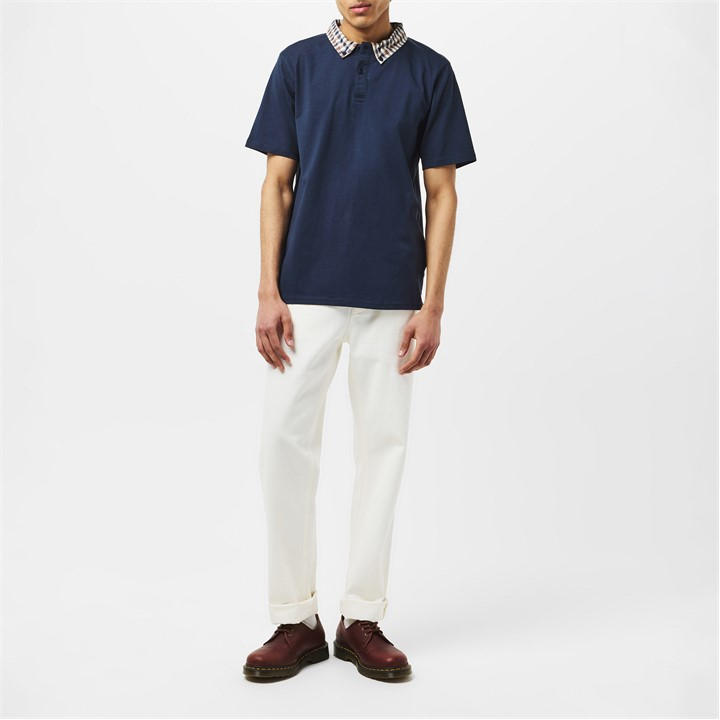 Navy - AQUASCUTUM - AquAct Chk Cllr Polo Sn52