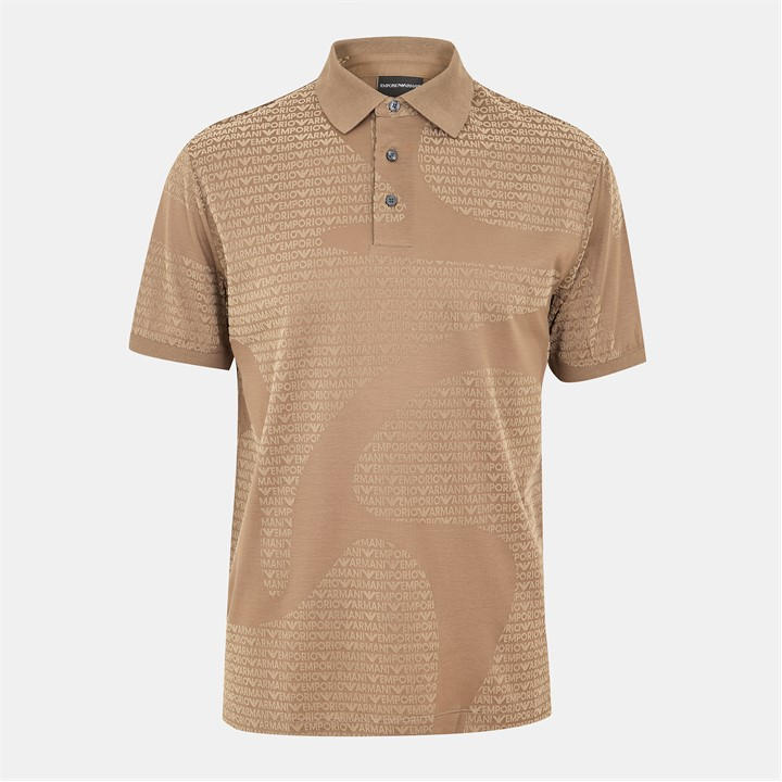 Emporio Armani Men's Beige Polo Shirt Medium