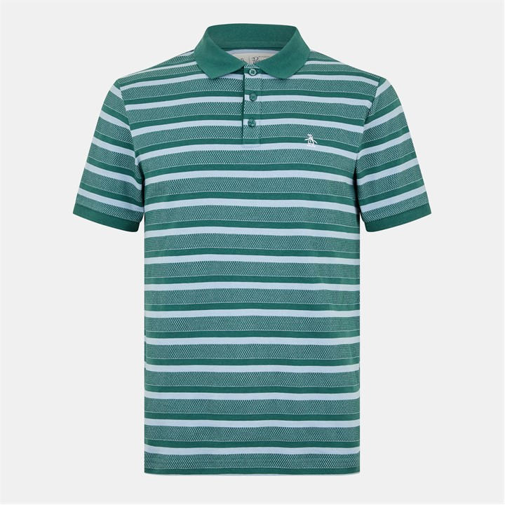 Original Penguin Men's Green Bbl Stp Polo Small