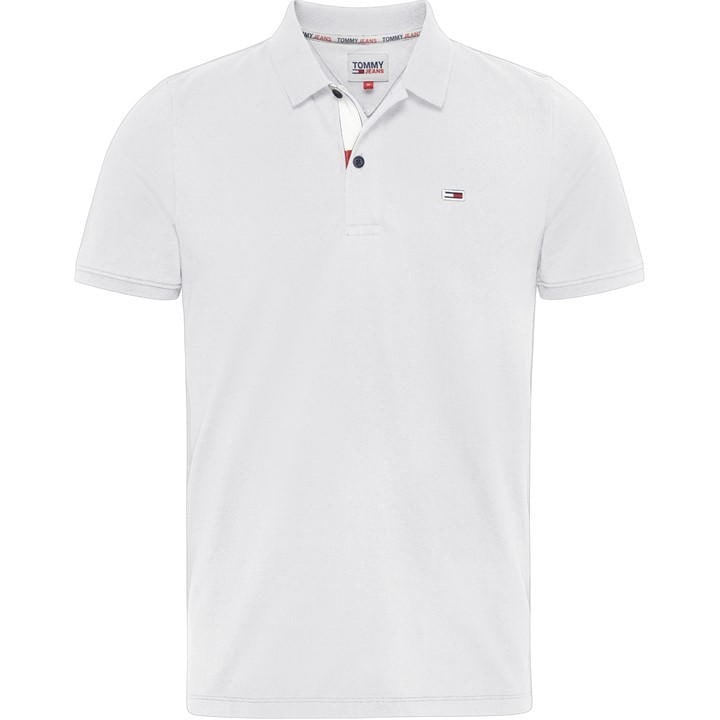 Tommy Jeans Jm Slim Placket Polo Shirt M In White