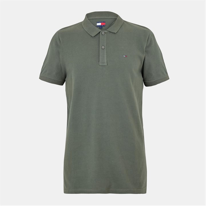Tommy Jeans Jm Slim Placket Polo Shirt M In Green
