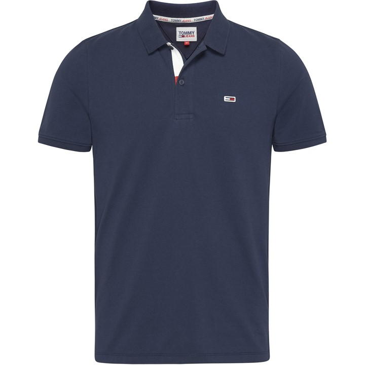 Tommy Jeans Jm Slim Placket Polo Shirt M In Blue