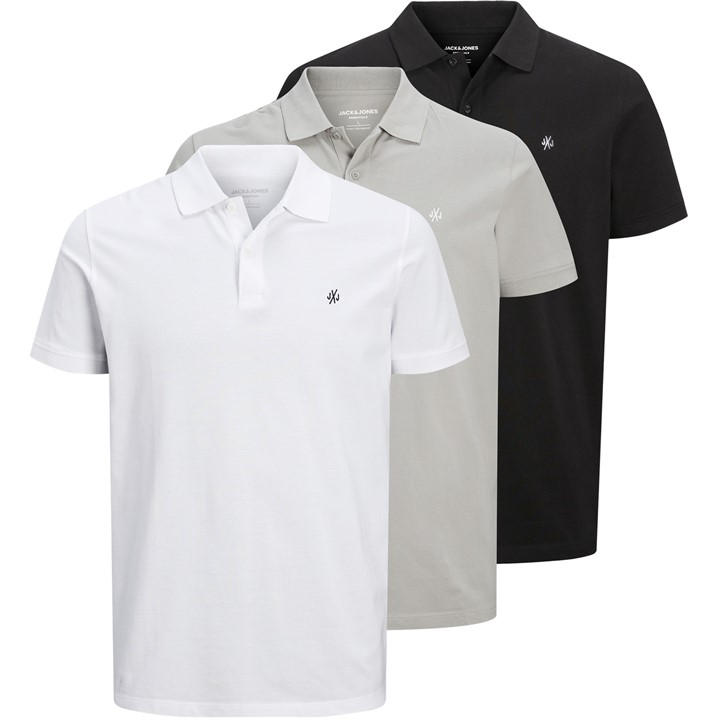 Jack And Jones Men's Multi 3-Pack Short Sleeve Polo Shirt Medium