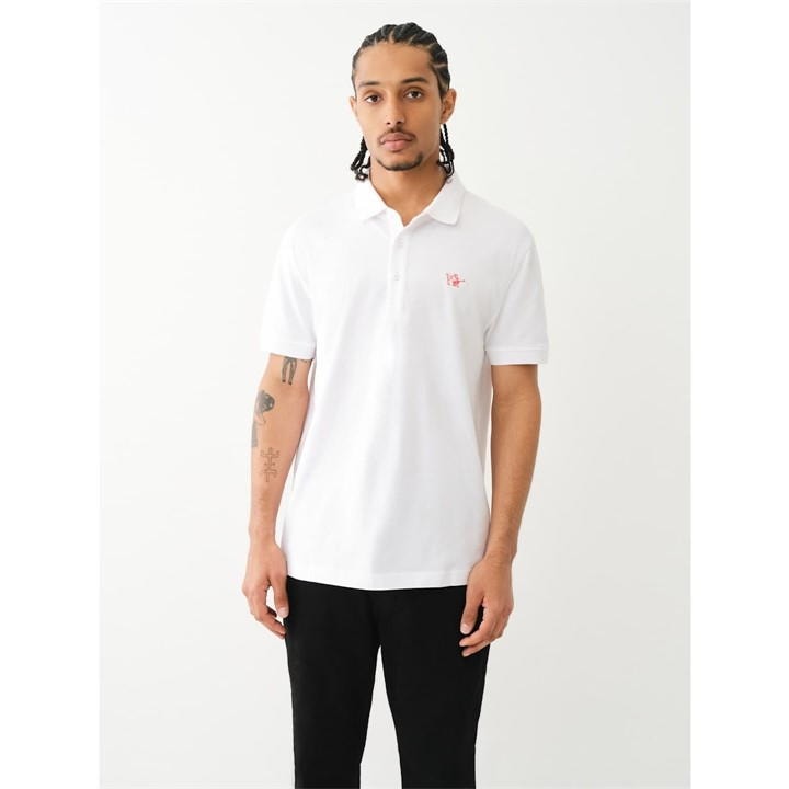 TRUE RELIGION PATCHED LOGO POLO SHIRT
