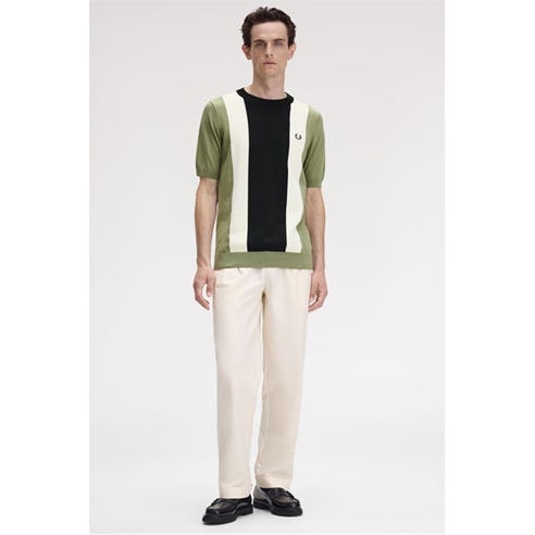 Fred Perry - Men's Stripe Knit Short-Sleeve Polo Shirt