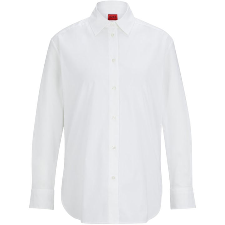 Hugo Women's White The Boyfriend Shirt 10239170 0 Size 12