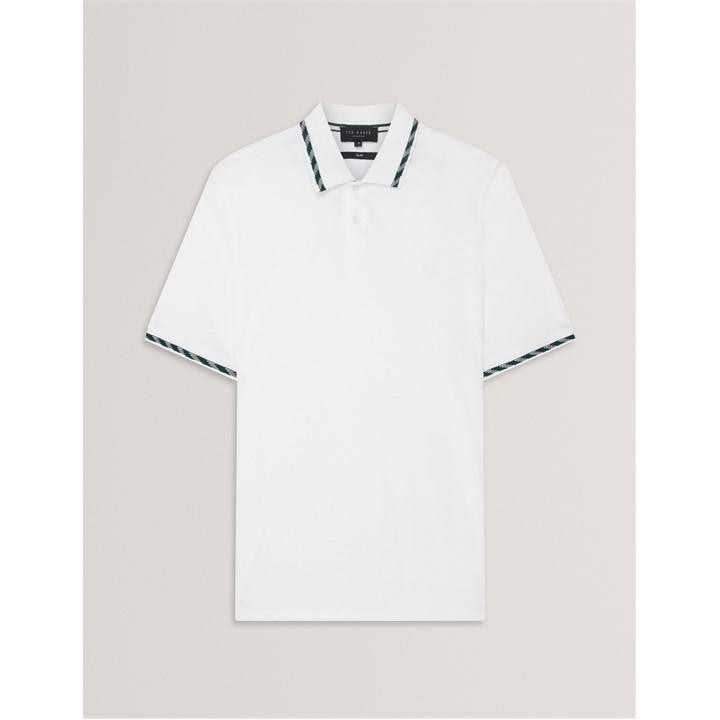 Ted Baker Men's White Jacquard Short-Sleeve Polo Shirt