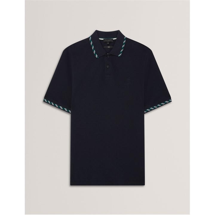 Ted Baker Men's Blue Jacquard Short-Sleeve Polo Shirt
