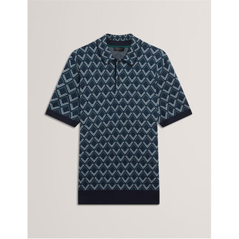 Ted Baker - Men's Jacquard Short-Sleeve Polo Shirt