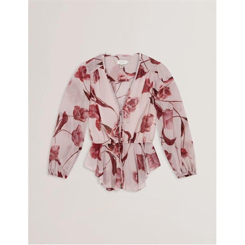 Ted Baker - Women's Woven Print Long-Sleeve Blouse