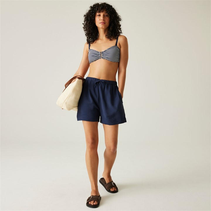 Regatta Women's Navy/White Seersucker Stripe Aceana Iii Bikini Top Size 20
