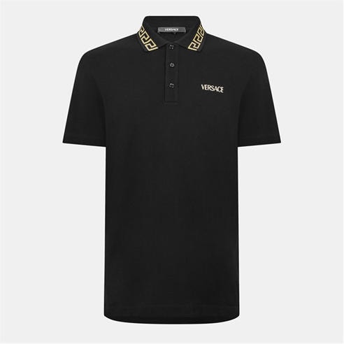 VERSACE - Men's Greca Short Sleeve Polo Shirt