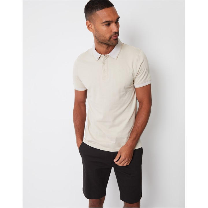 Threadbare Men's Neutral Polo Shandy Small