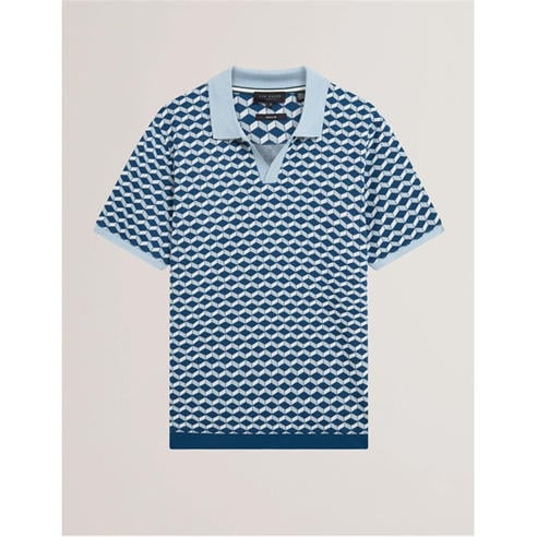 Ted Baker - Men's Jacquard Short Sleeve Polo Shirt