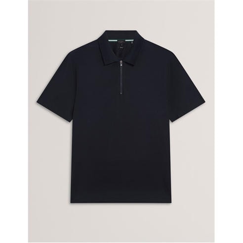Ted Baker - Men's Textured Zip Short Sleeve Polo Shirt