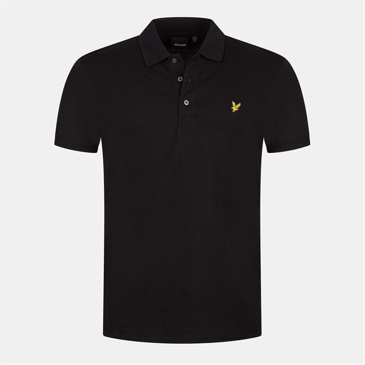 Lyle And Scott Men's Black Basic Short Sleeve Polo Shirt Medium