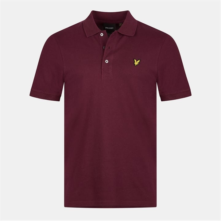 Lyle And Scott Men's Red Basic Short Sleeve Polo Shirt Extra Large