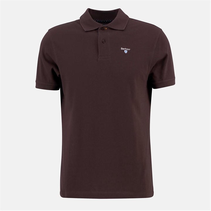 Barbour Men's Tartan Pique Polo Shirt In Brown