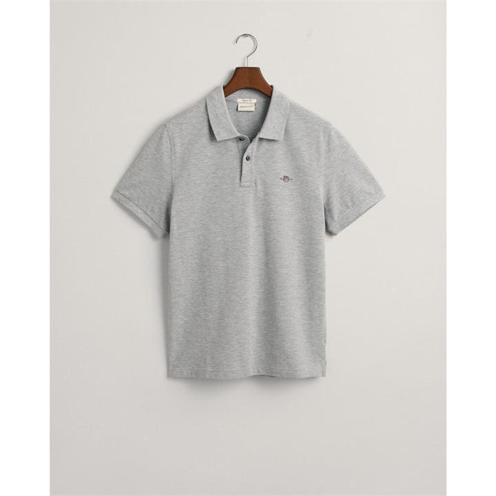 Gant Shield Piqué Polo Shir In Grey