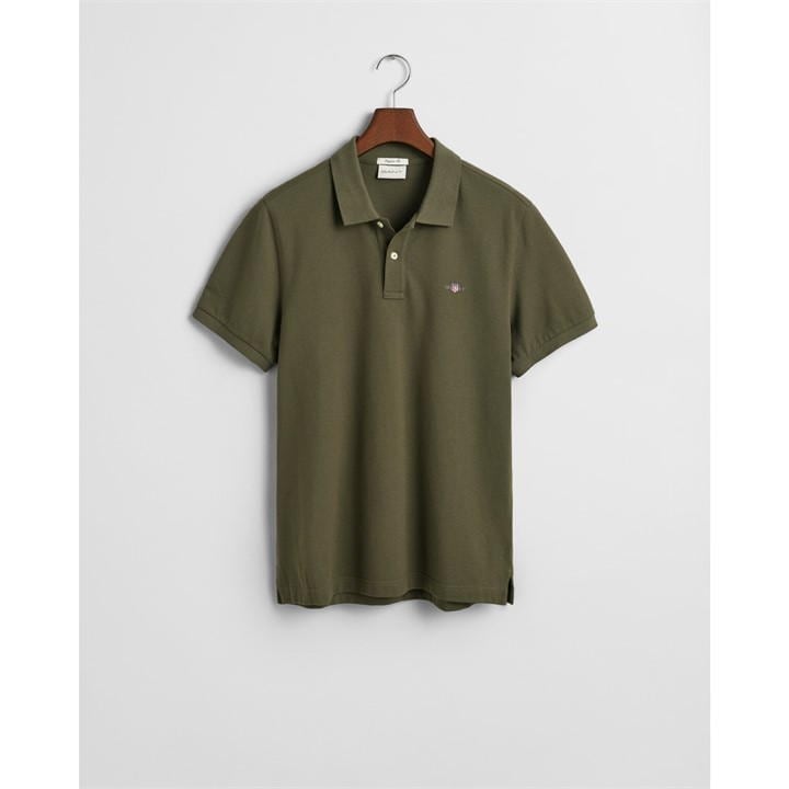 Gant Shield Piqué Polo Shir In Black