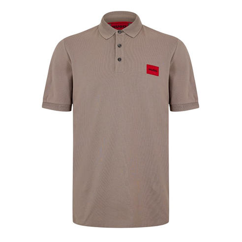 Hugo - Mens HUGO Deruso Short Sleeve Polo Shirt with Logo Detail and Ribbed Collar - Premium Cotton