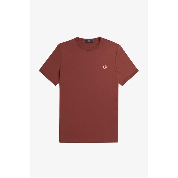 Fred Perry Ringer T-shirt In Brown
