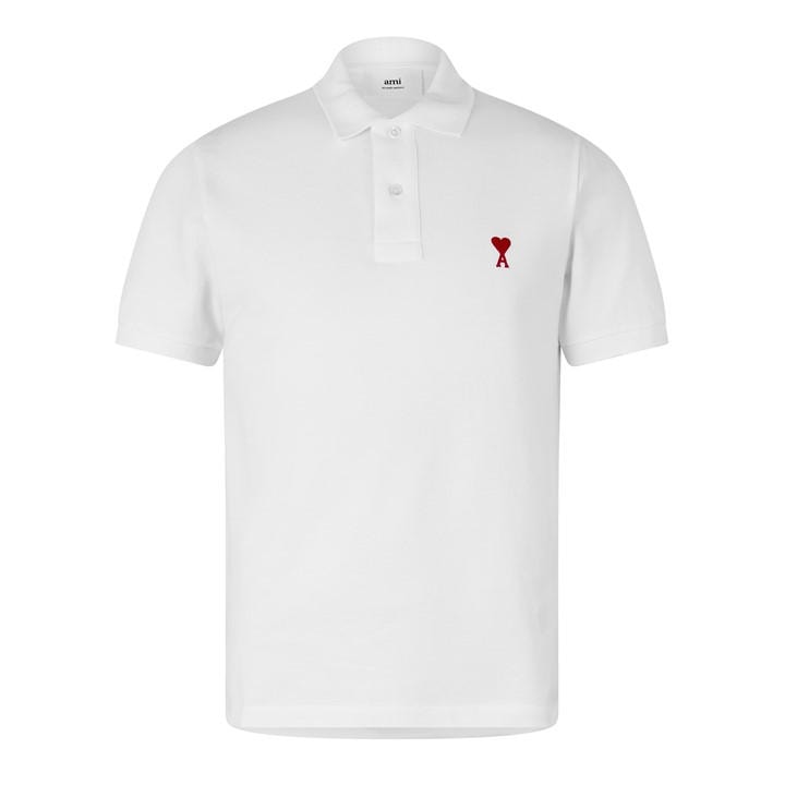 Ami Alexandre Mattiussi Organic Cotton Ami De Coeur Polo Shirt In White
