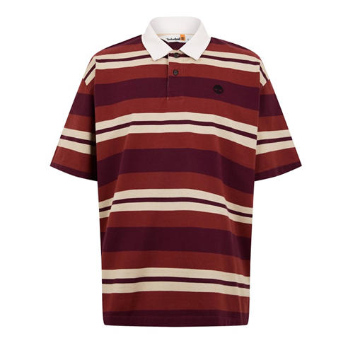 Timberland - Men's Striped Rugby Short Sleeve Polo Shirt