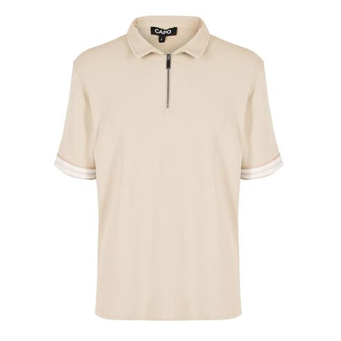 CAPO - Men's Textured Short Sleeve Polo Shirt