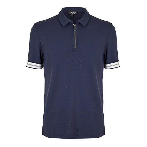 CAPO - Men's Textured Short Sleeve Polo Shirt