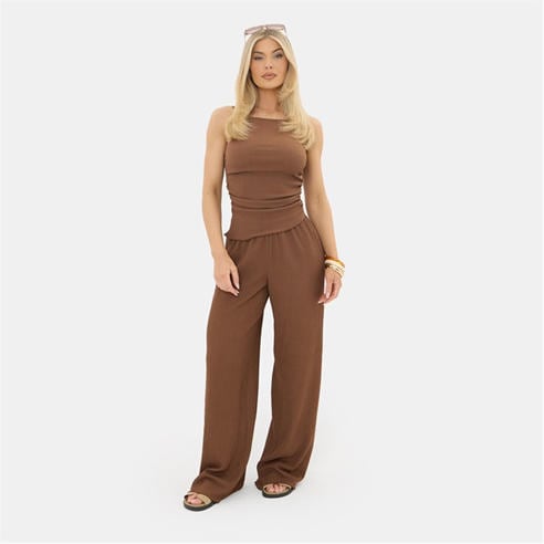 I Saw It First - Textured Wide Leg Trouser