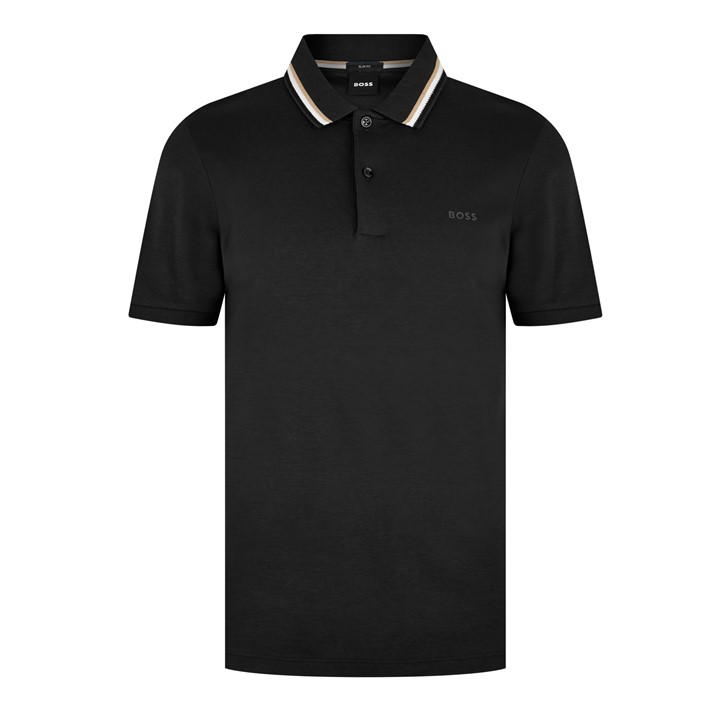HUGO BOSS MEN'S HBB PENROSE 38 POLO SHIRT, SIGNATURE TIPPED COLLAR