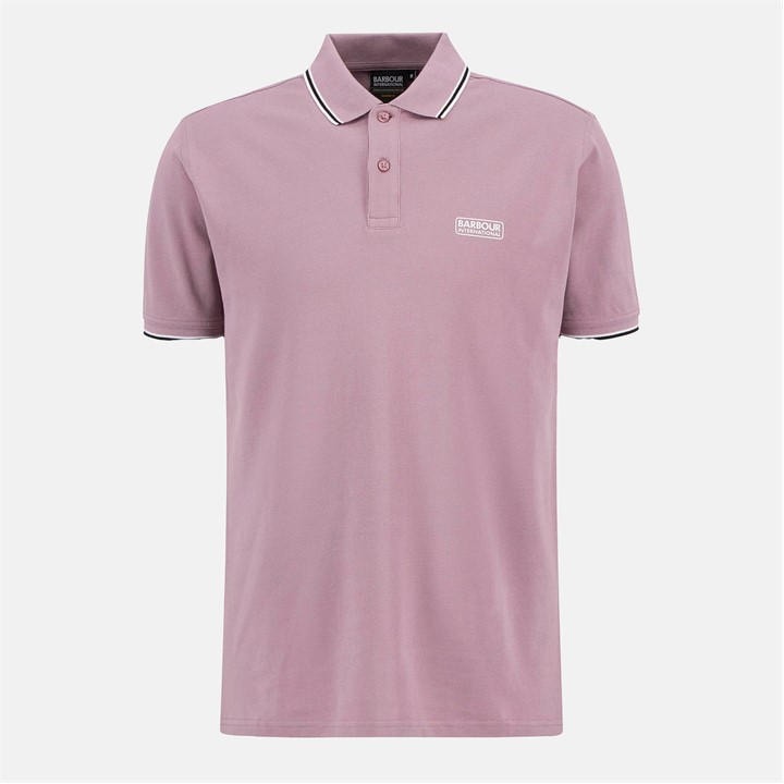 Barbour International Men's Pink Tipped Short Sleeve Polo Shirt Large