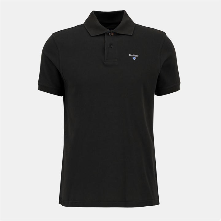 Barbour Embroidered Cotton Polo In Black