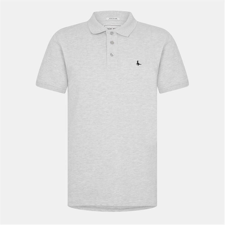 Jack Wills Men's Grey Eaton Stretch Polo Extra Small