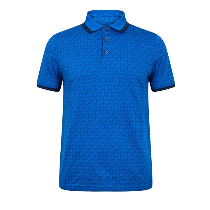 Michael Kors Signature Greenwich Polo Shirt In Blue