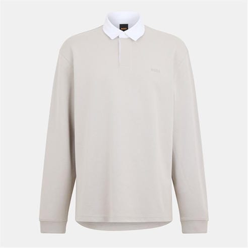 Boss - Mens BOSS ORANGE Exis Long Sleeve Rugby Shirt