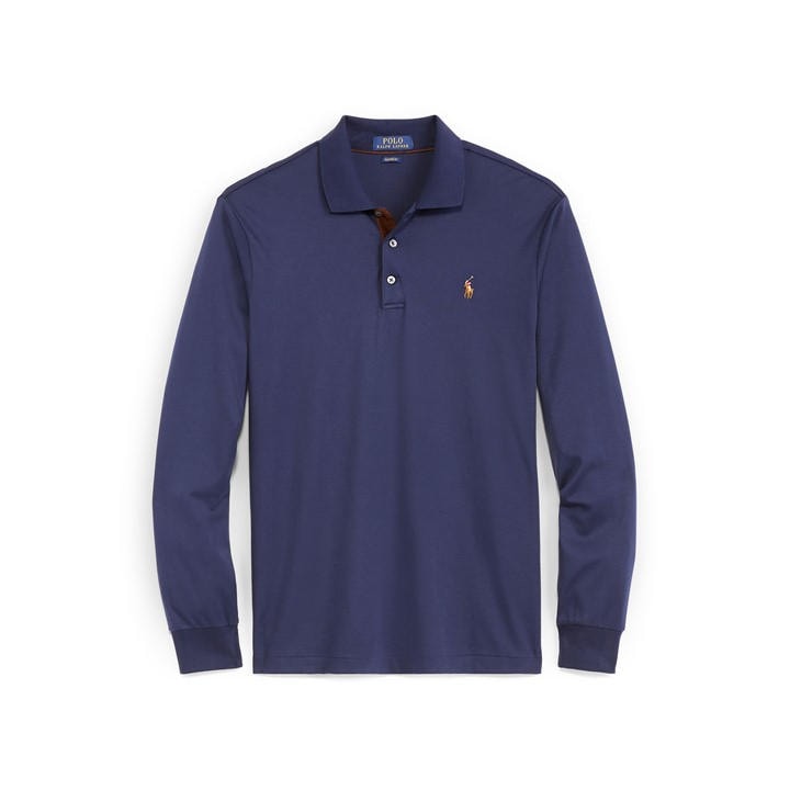 Polo Ralph Lauren Men's Blue Pima Polo Shirt Large