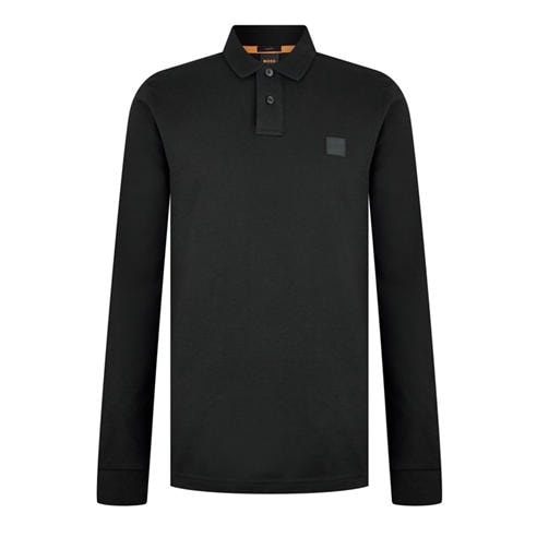 Boss - Mens BOSS ORANGE Passerby Premium Cotton Long Sleeve Polo Shirt with Logo Detail