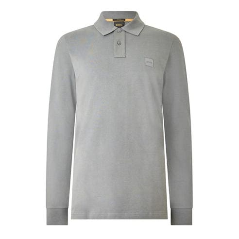 Boss - Mens BOSS ORANGE Passerby Premium Cotton Long Sleeve Polo Shirt with Logo Detail