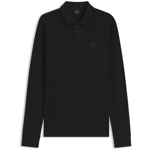 Boss - Mens BOSS ORANGE Passerby Premium Cotton Long Sleeve Polo Shirt with Logo Detail
