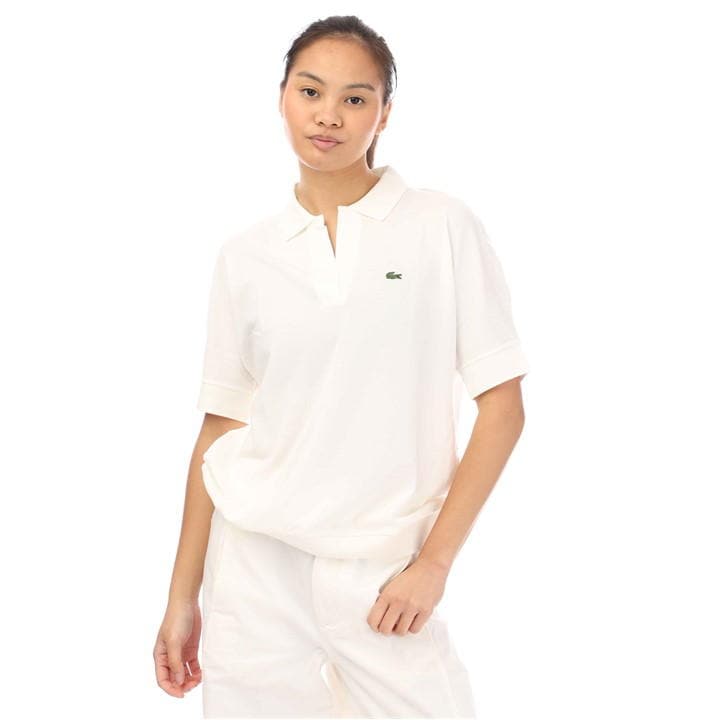 LACOSTE OPEN NECK FLUID PIQUÉ POLO SHIR