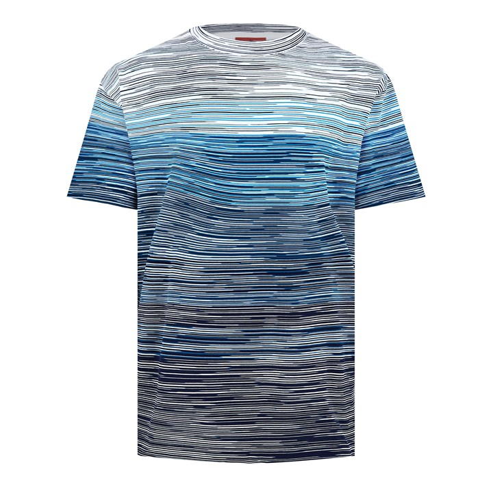 Missoni Space-dye Cotton T-shirt In Blue