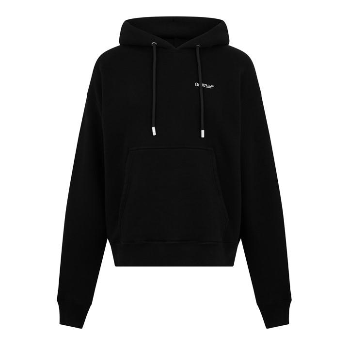 OFF-WHITE MEN'S LOGO PRINT HOODIE, ICONIC BRANDING ARROW MOTIF