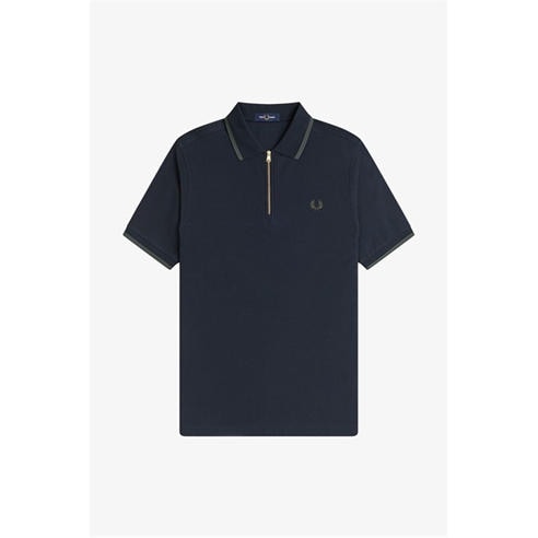 Fred Perry - Men's Crepe Zipped Short-Sleeve Polo Shirt