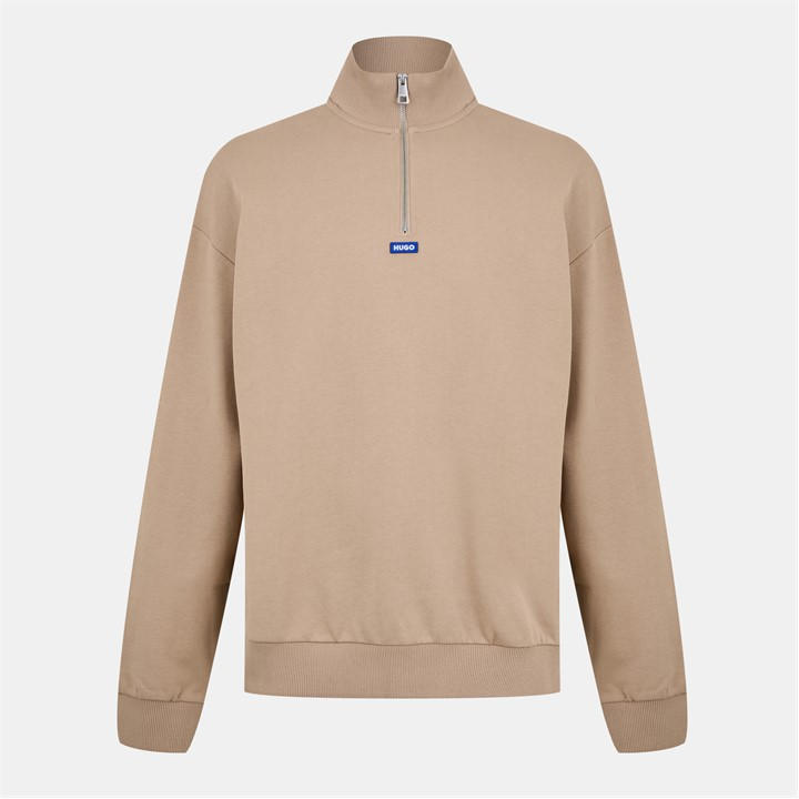 HUGO BOSS MEN'S QUARTER-ZIP FLEECE TOP