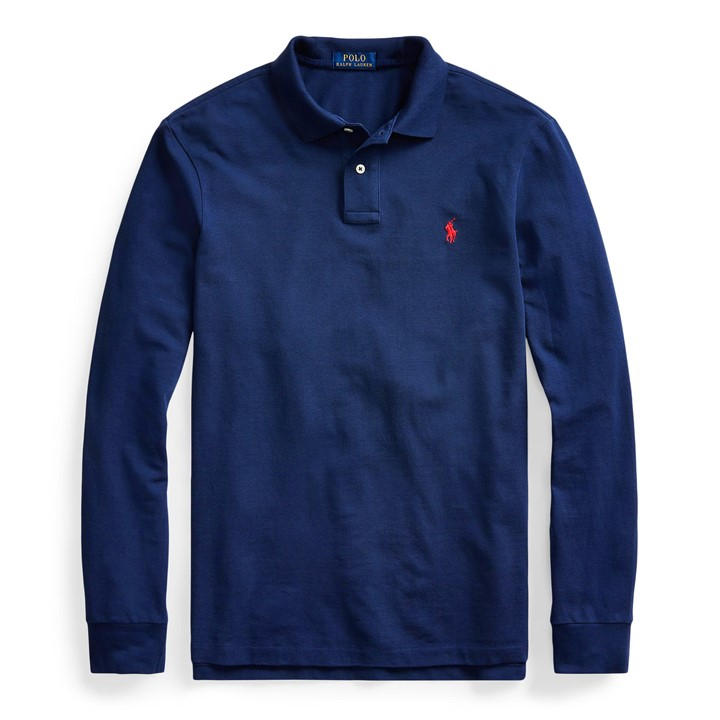 Polo Ralph Lauren Men's Blue Slim Fit Polo Shirt Extra Large