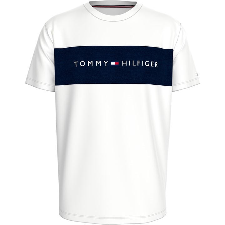 Tommy Hilfiger Men's White Cotton Panel T-Shirt Extra Large
