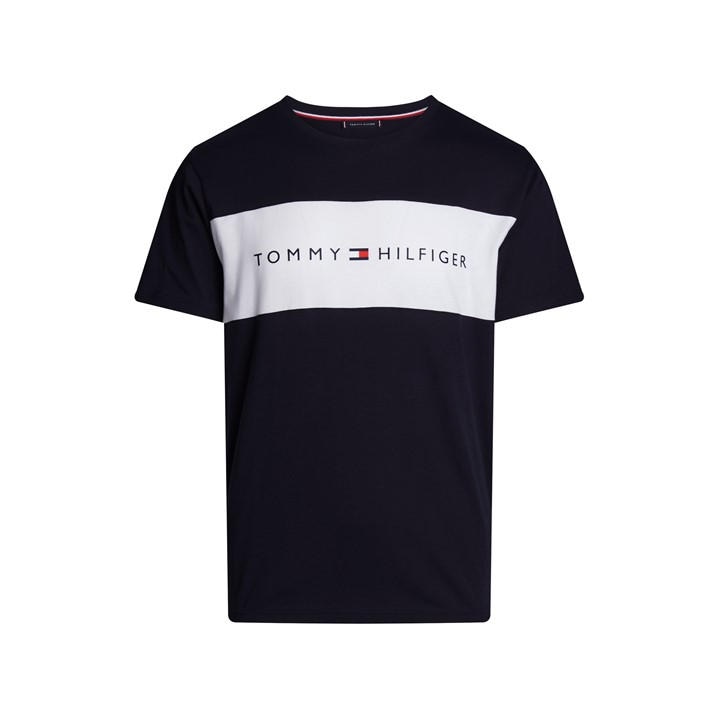 Tommy Hilfiger Men's Blue Cotton Panel T-Shirt Extra Large