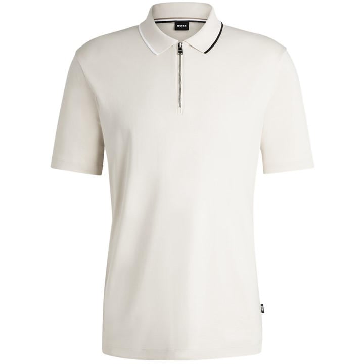 HUGO BOSS MEN'S PARAS POLO SHIRT, QUARTER ZIP